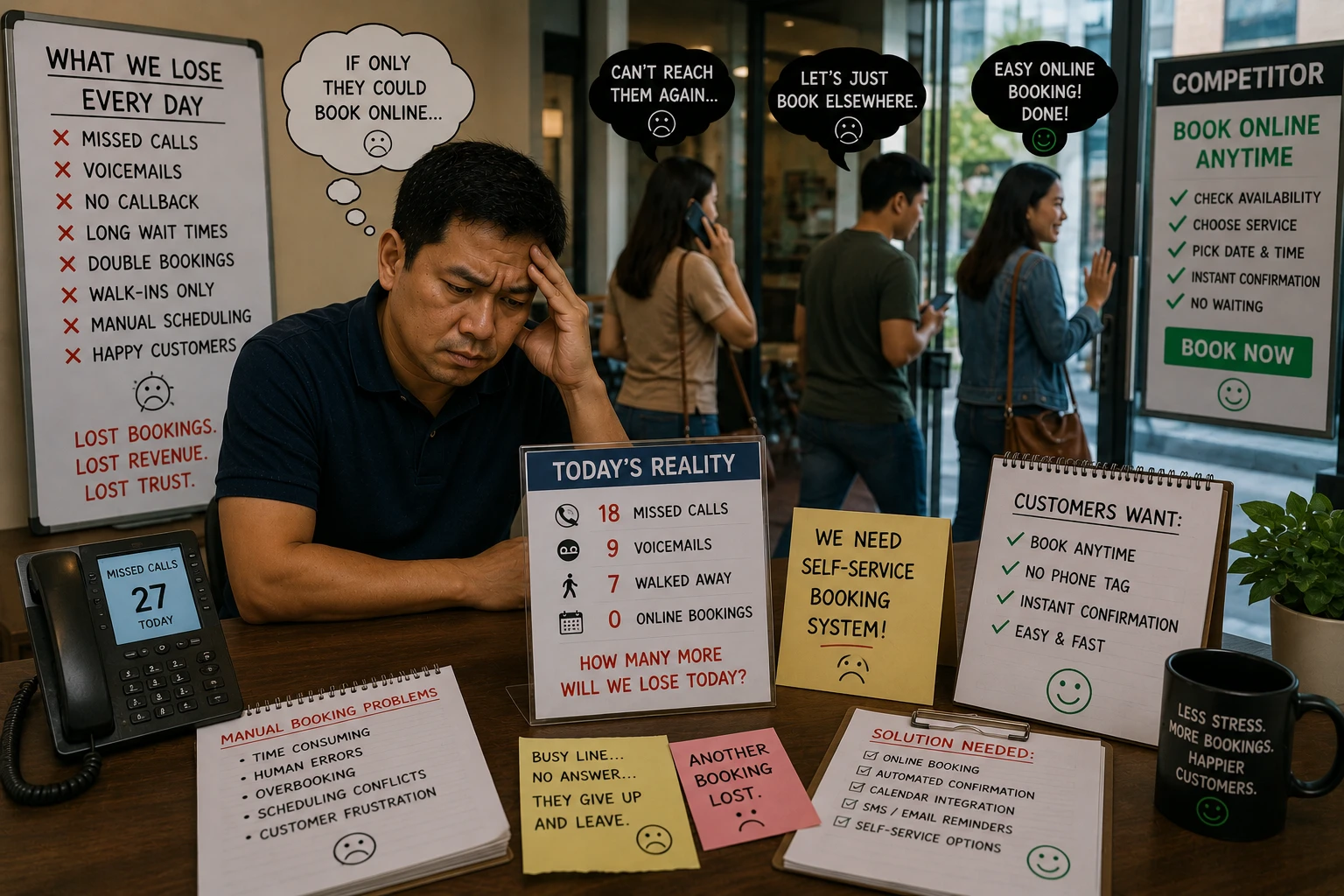 Business owner missing calls while customers book with competitor